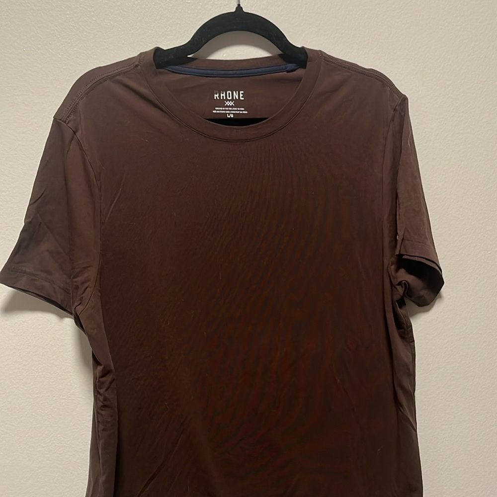 RHONE Origin Short Sleeve Tee, Classic Fit, Brown, Size L - Picture 3 of 12
